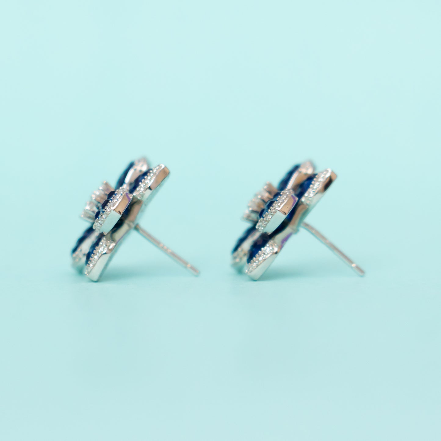 Kiyana silver stud earrings, 92.5 silver stud earrings featuring cz stones, perfect everyday wear silver earrings