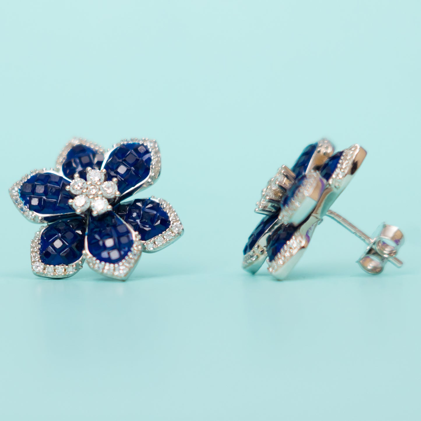 Kiyana silver stud earrings, 92.5 silver stud earrings featuring cz stones, perfect everyday wear silver earrings