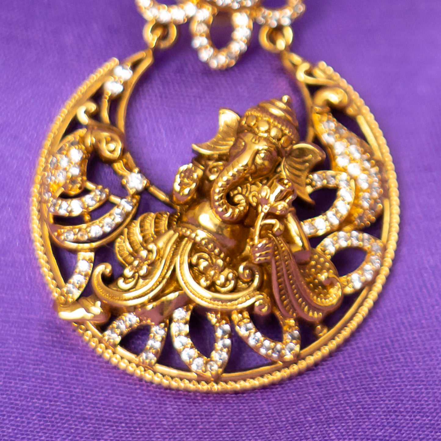 Saachi Silver Earrings, gold plated 92.5 silver earrings featuring traditional south indian designs adorning cz stones