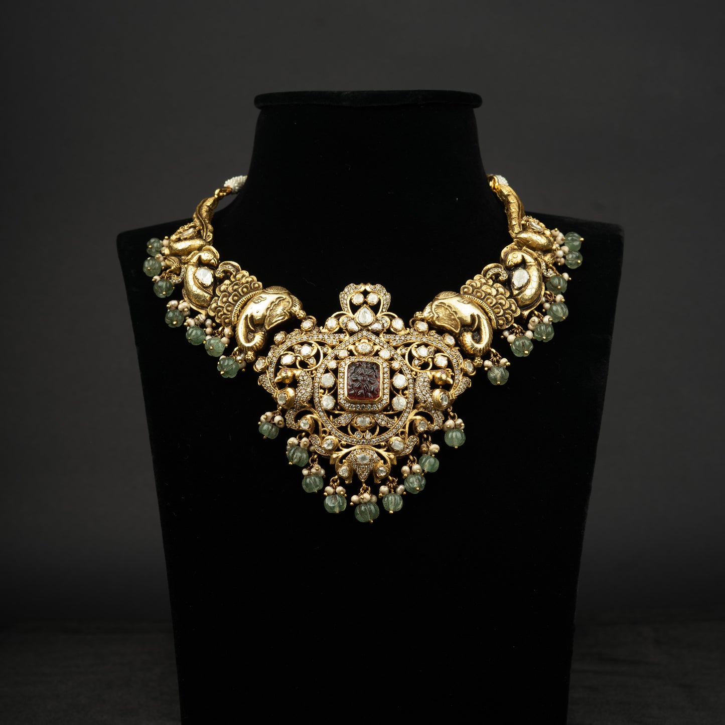 Ekani Silver CZ Necklace, Gold plated 92.5 silver jewellery featuring cz stones, moissanite stones and tourmaline