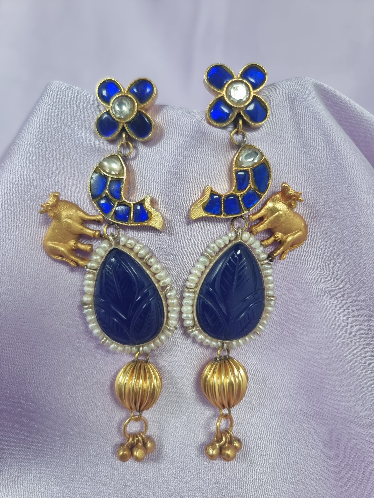 Aakriti 92.5 silver earrings, High-quality gold-plated silver earrings