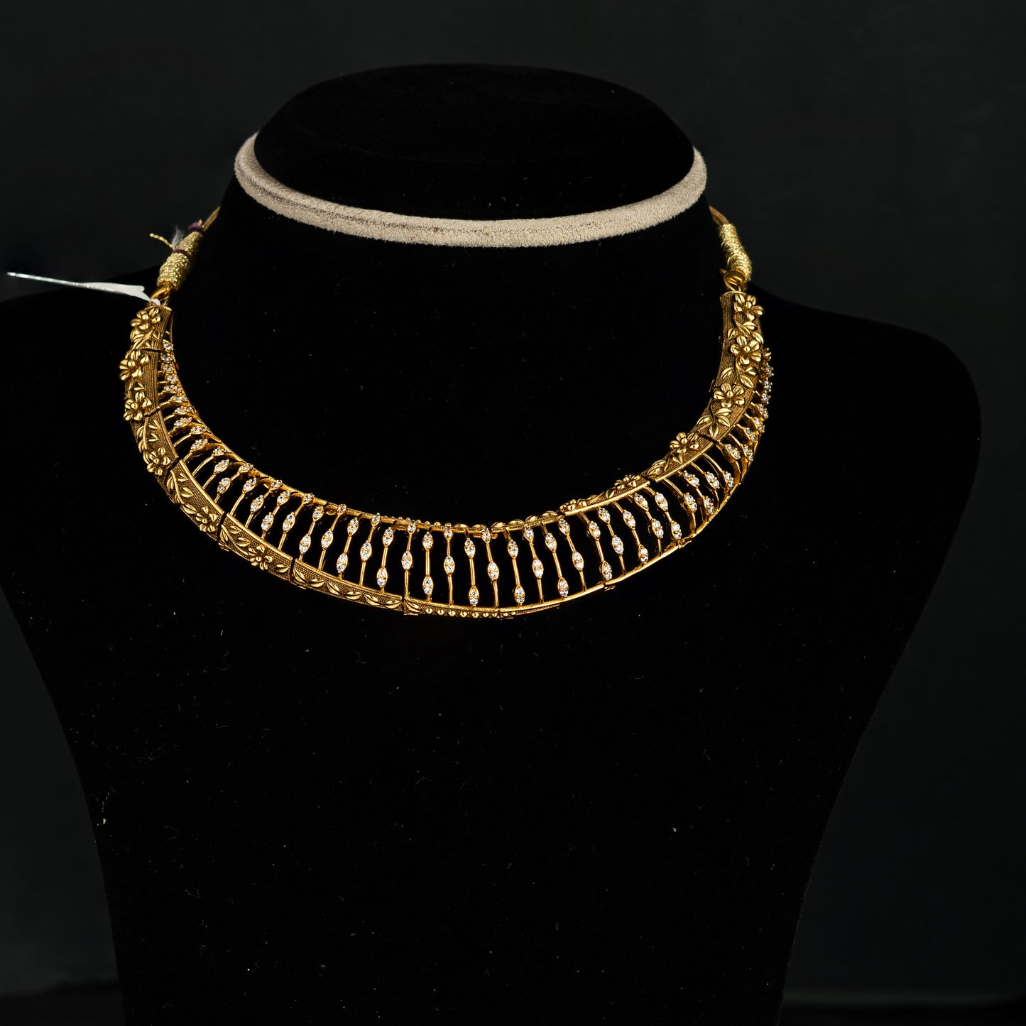 Sitara Silver CZ Necklace, Gold plated premium 92.5 silver CZ necklace featuring timeless Cubic Zirconia stones