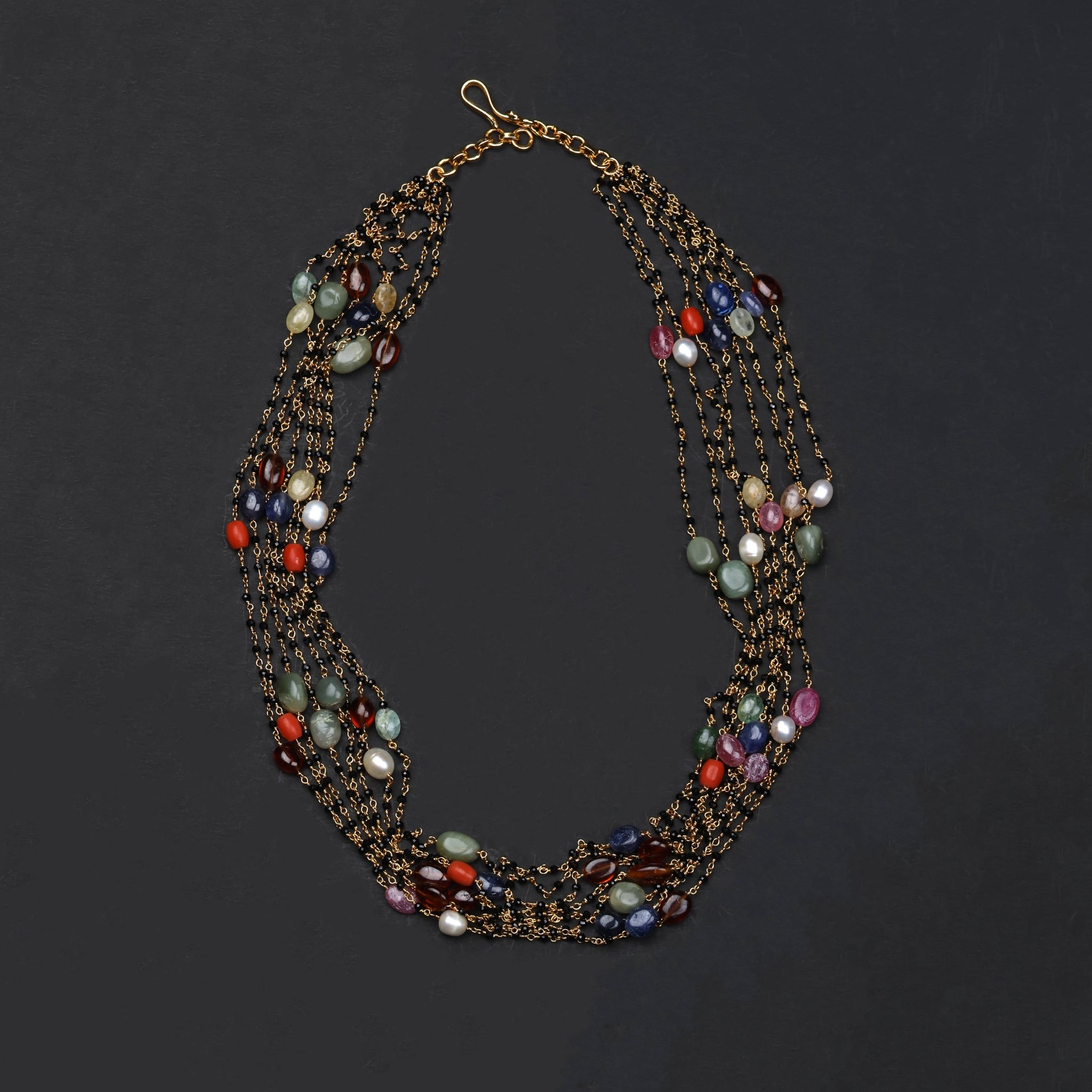 Sahasra black beads chain