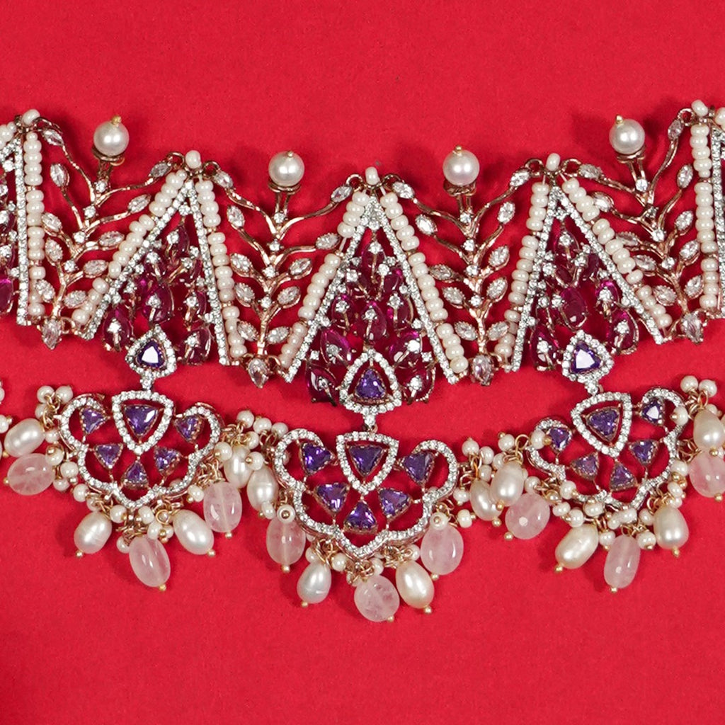 Disha Silver CZ Necklace