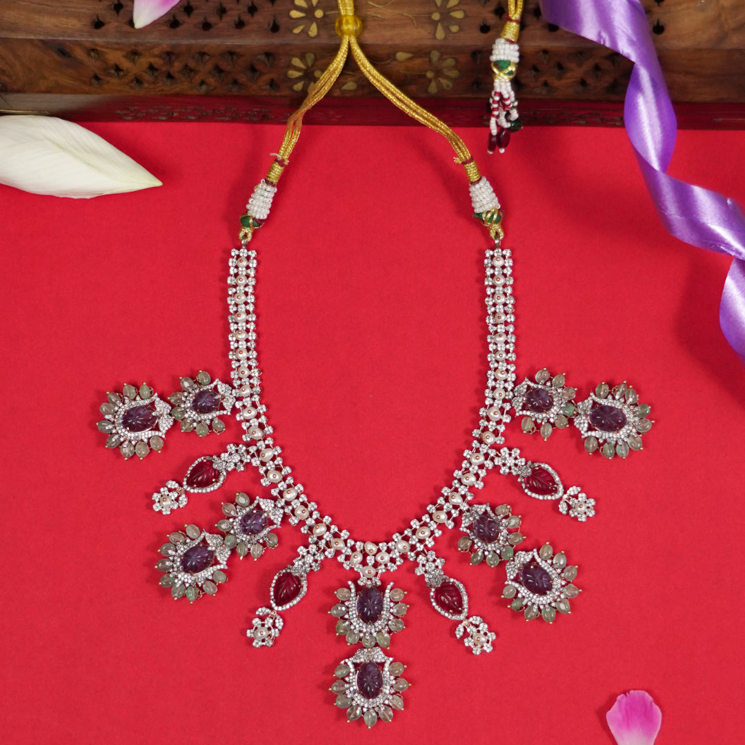Taneesha Silver CZ Necklace