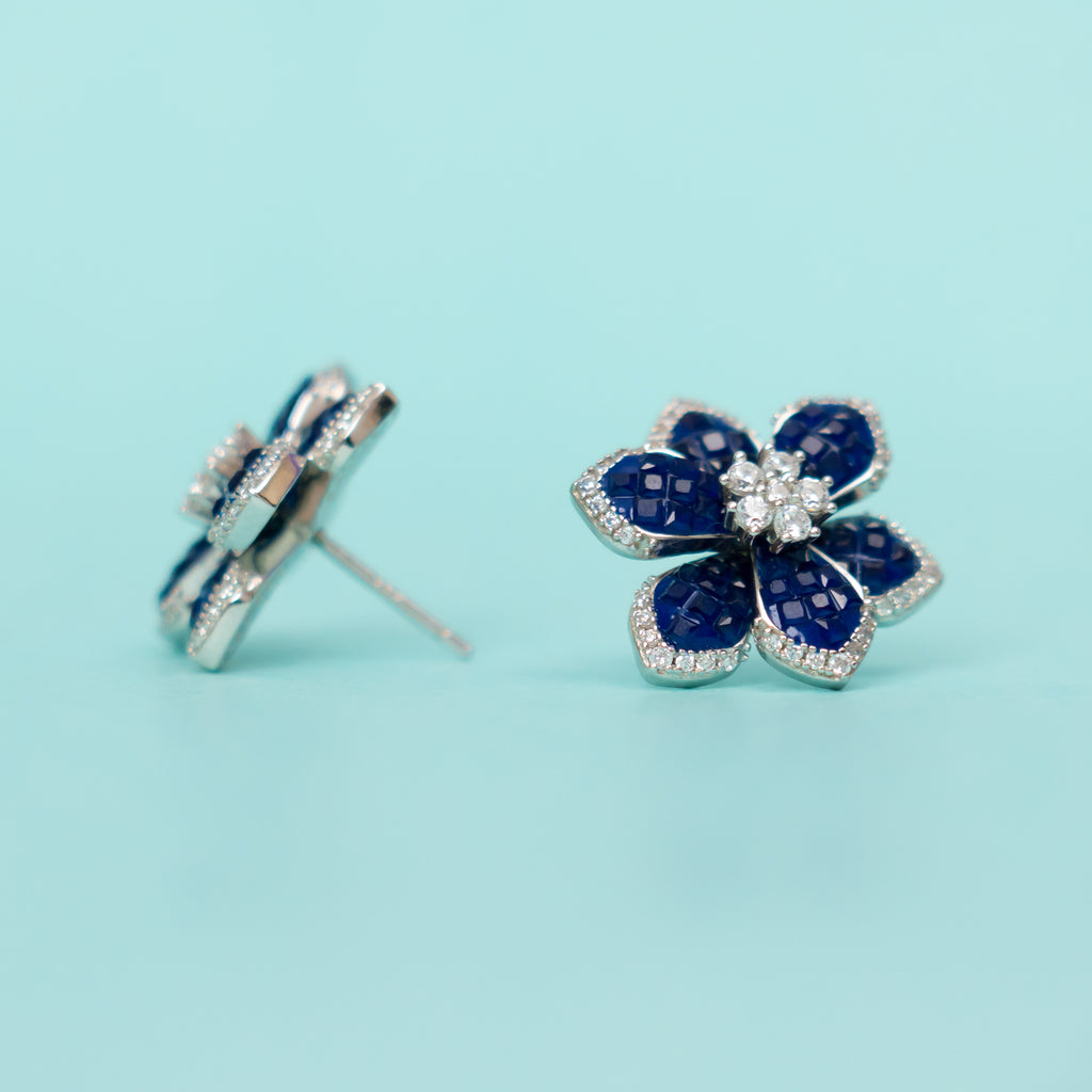 Kiyana silver stud earrings, 92.5 silver stud earrings featuring cz stones, perfect everyday wear silver earrings