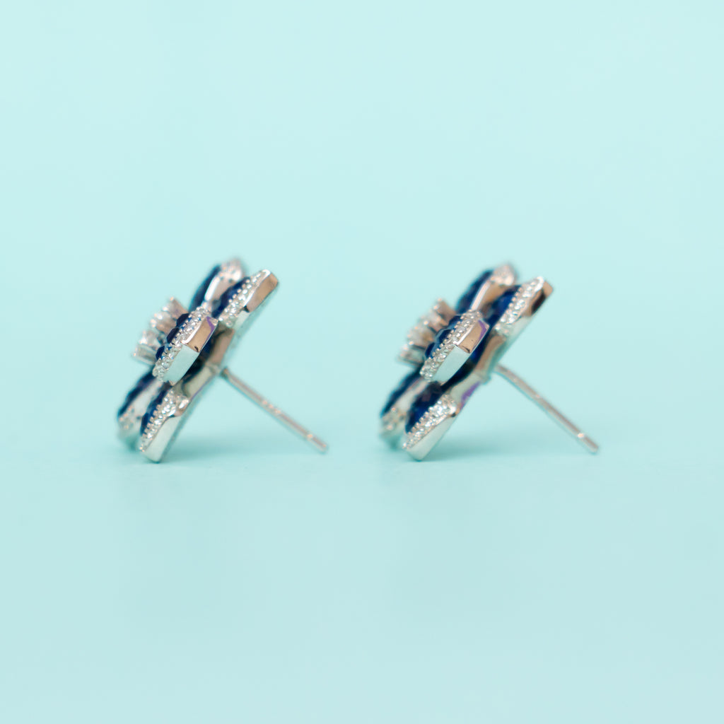 Kiyana silver stud earrings, 92.5 silver stud earrings featuring cz stones, perfect everyday wear silver earrings