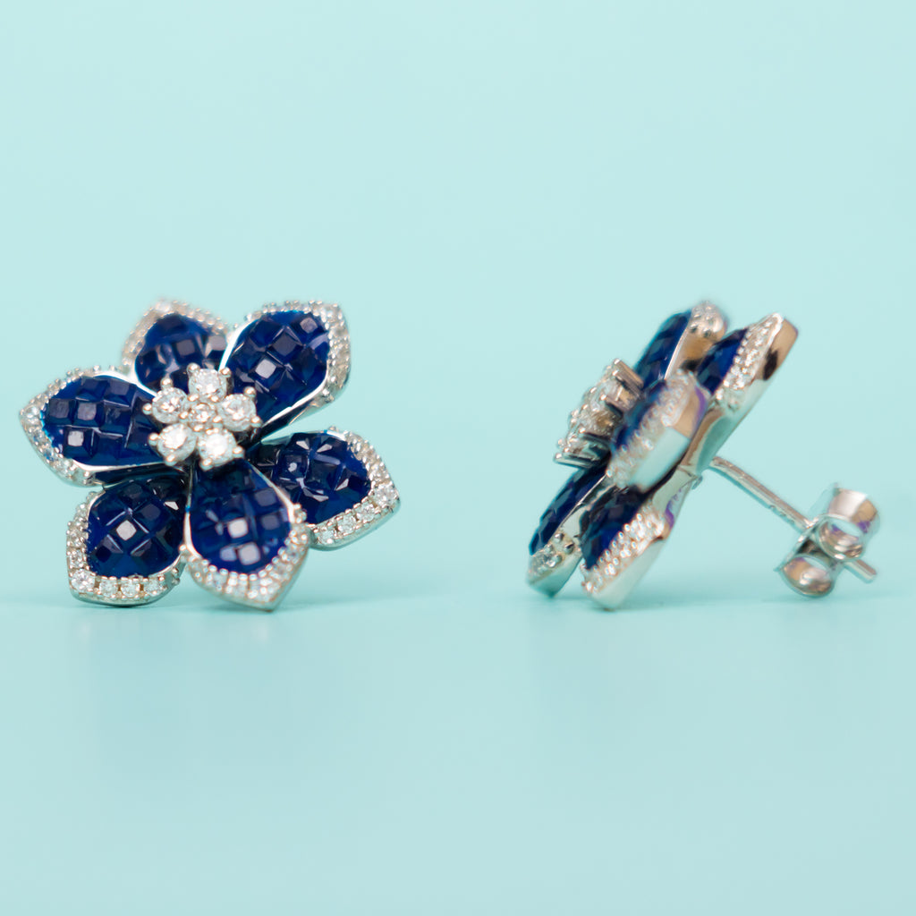 Kiyana silver stud earrings, 92.5 silver stud earrings featuring cz stones, perfect everyday wear silver earrings