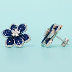 Kiyana silver stud earrings, 92.5 silver stud earrings featuring cz stones, perfect everyday wear silver earrings