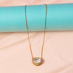 Erisha gold-plated 92.5 silver chain, gold-plated silver chain featuring cz and moissanite stone, minimal everyday anti-tarnish chain