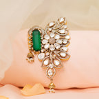 Adhiraa silver pendant, 92.5 silver gold-plated pendant featuring emerald moissanite and cz stones, designer pendant