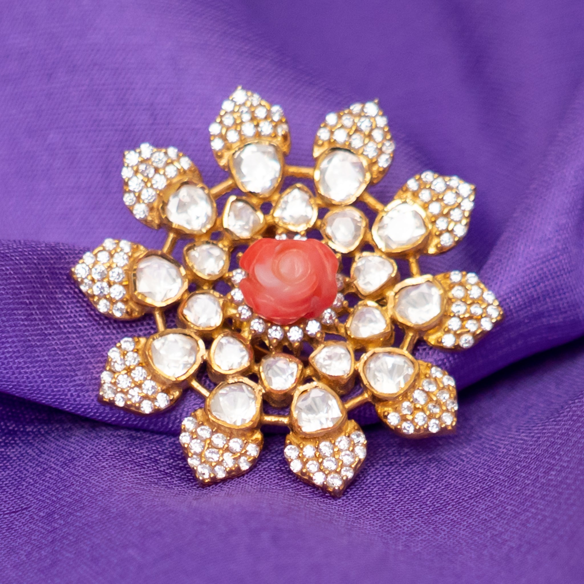 Zia silver stud earrings,crafted with gold-plated 92.5 silver featuring cz stones