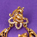 Saachi Silver Earrings, gold plated 92.5 silver earrings featuring traditional south indian designs adorning cz stones