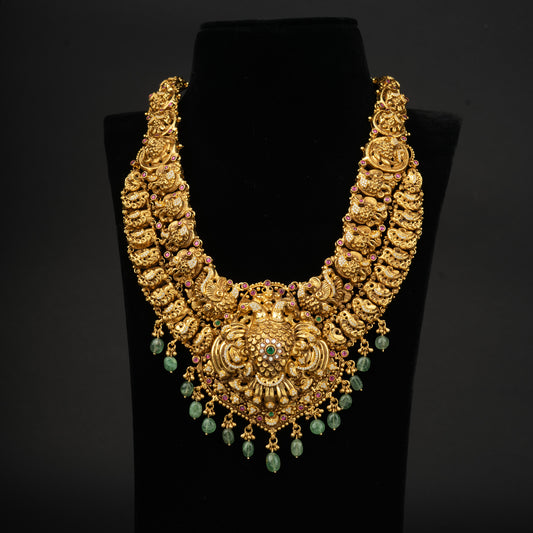 Vritika gold-plated haram, Gold plated 92.5 silver haram, traditional haram