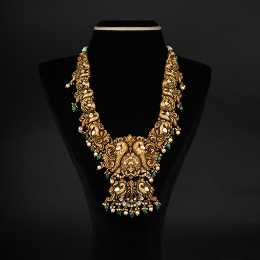 Falak kundan gold plated haram, gold plated 92.5 silver kundan haram