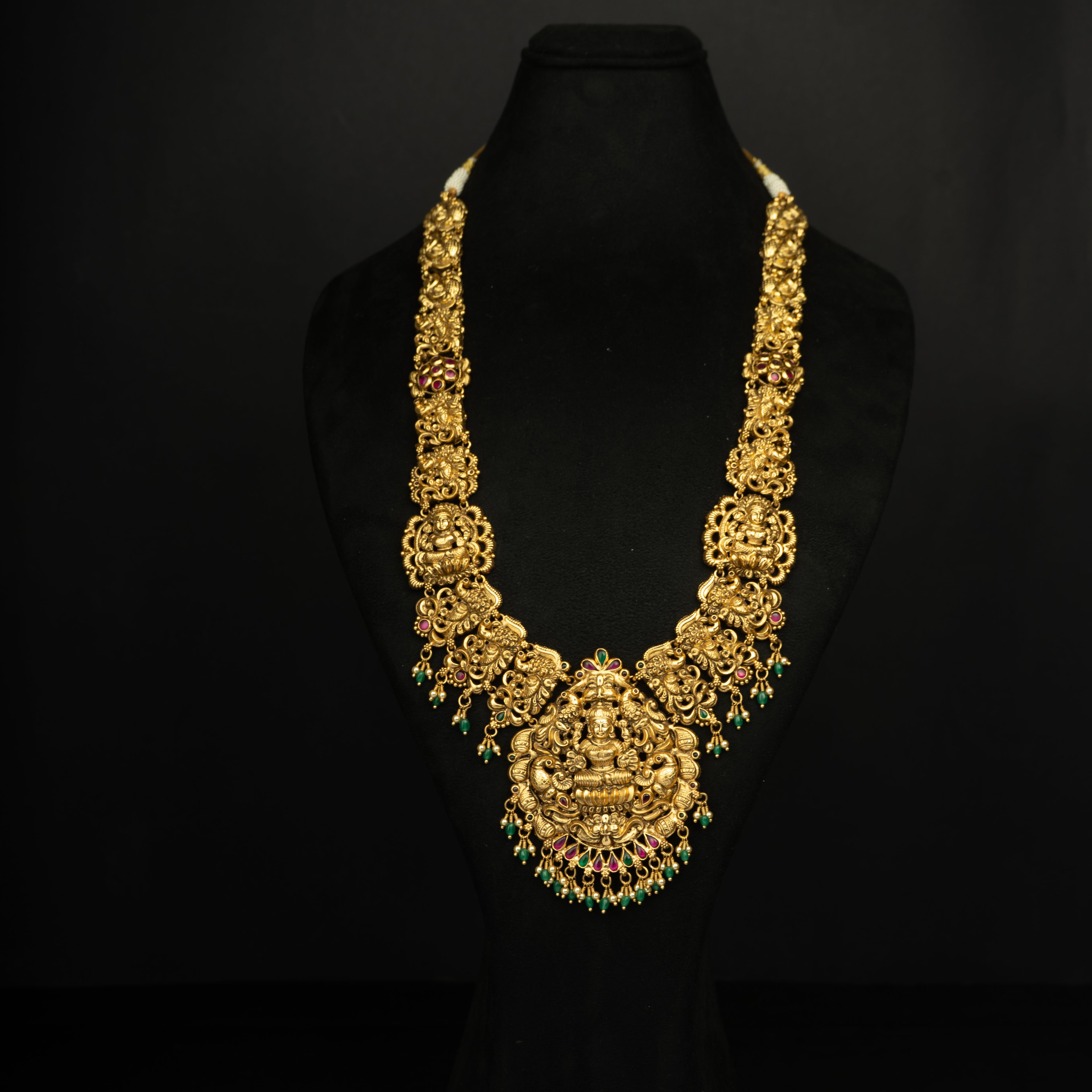 Amyla gold-plated haram, 92.5 silver haram with gold plating, temple jewellery, traditional South Indian haram