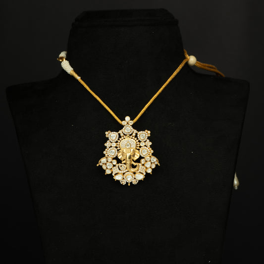 Yara Silver Pendant, Gold plated premium 92.5 silver pendant featuring timeless cubic zirconia and moissanite stones