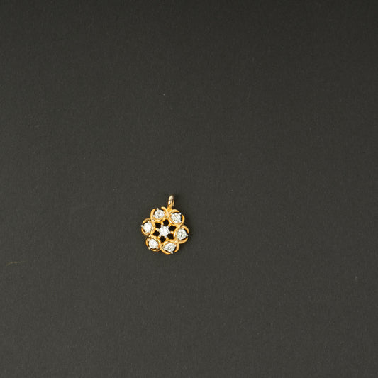 Imara Silver Pendant, Gold plated premium 92.5 silver pendant featuring timeless moissanite stones