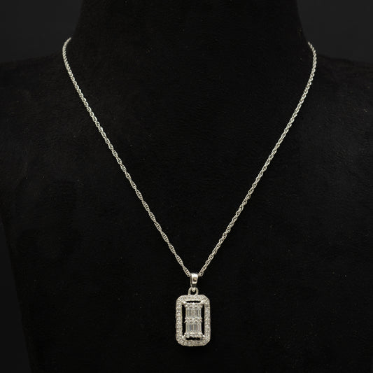 Aalaya CZ 92.5 Silver Chain, Daily wear 92.5 silver chain with pendant