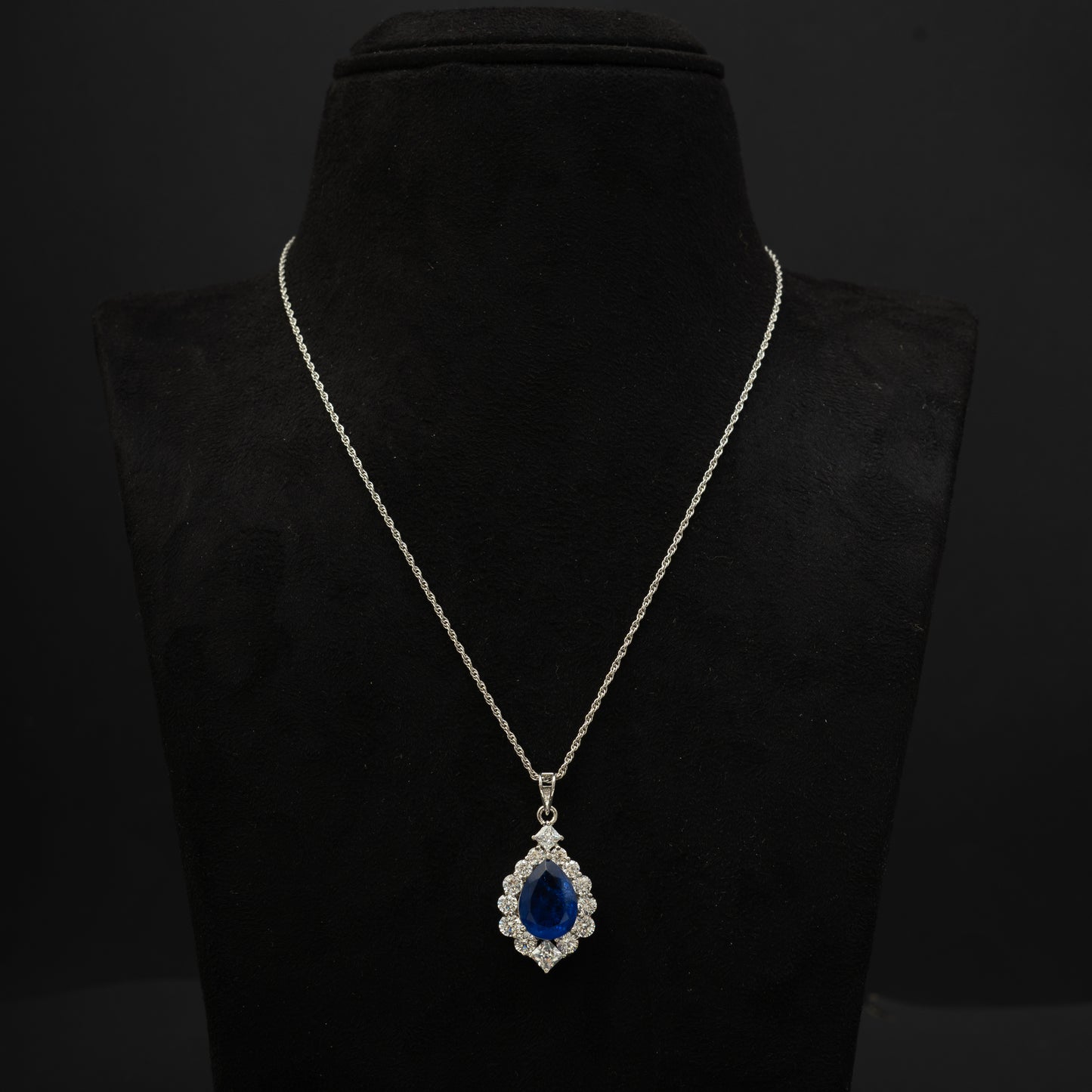 Tishya Tanzanite silver chain with pendant , 92.5 silver chain with tanzanite pendant