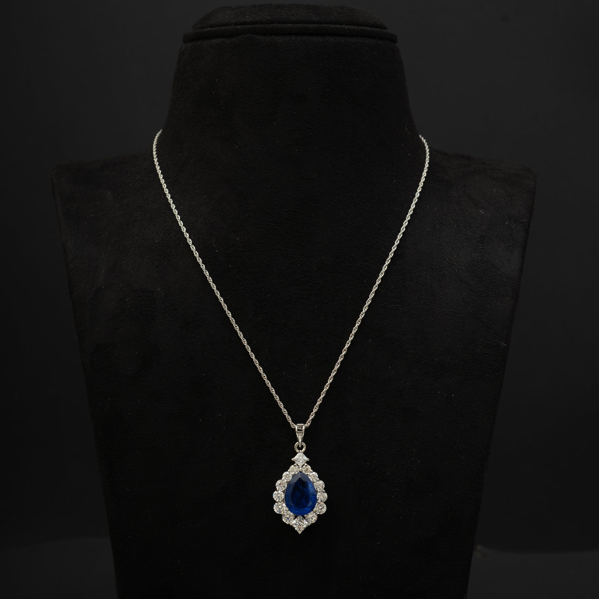 Tishya Tanzanite silver chain with pendant , 92.5 silver chain with tanzanite pendant