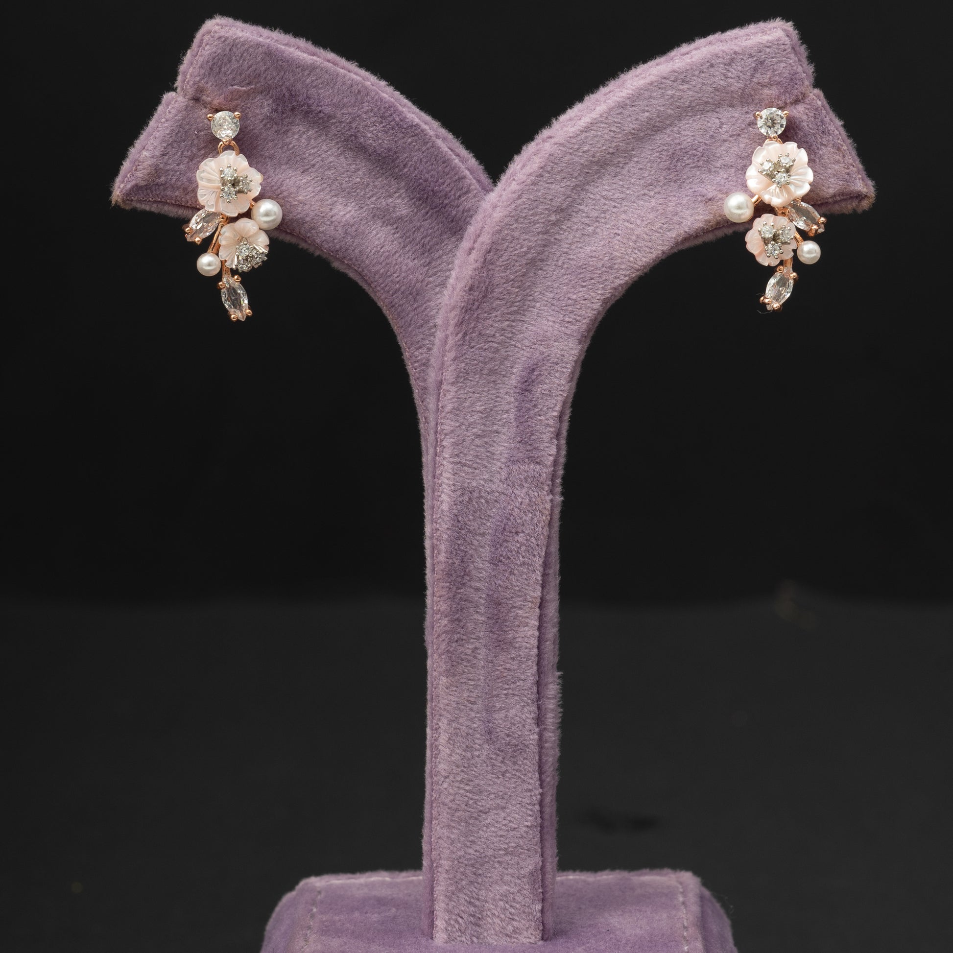 Ekta Silver Earrings, gold-plated 92.5 silver earrings featuring cz stones