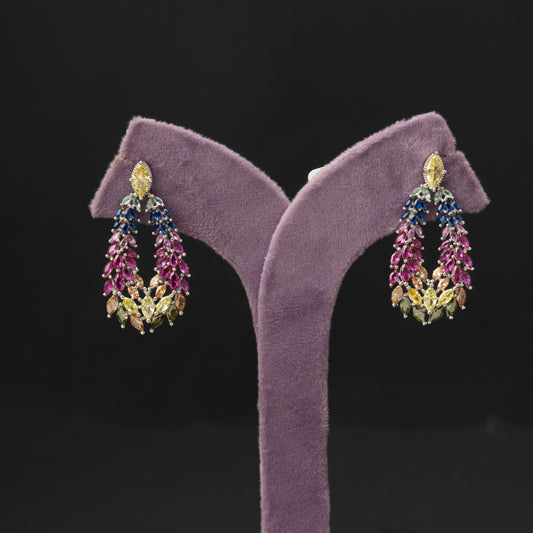 Anisha designer earrings, Designer silver drop earrings