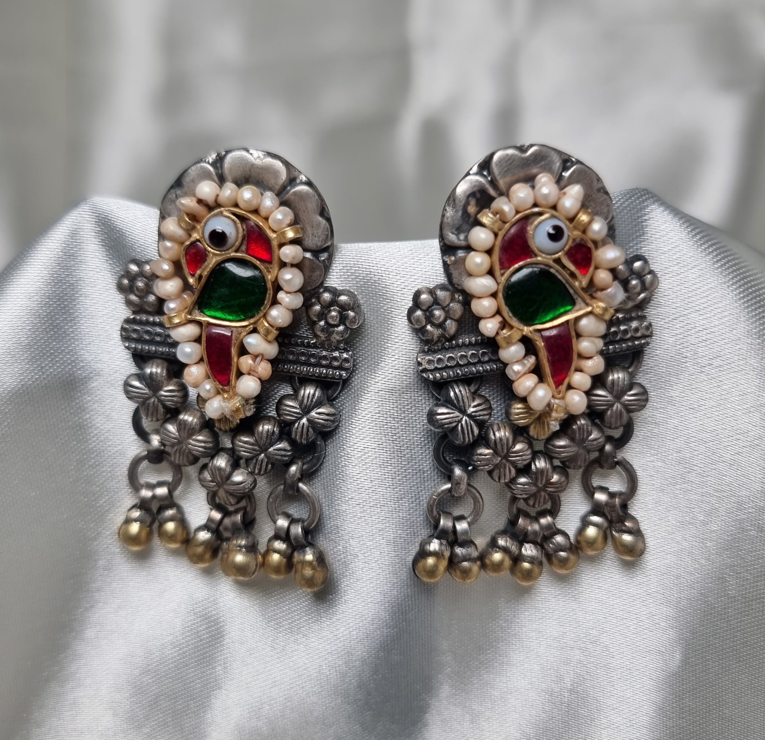 Vintage Uzbek Vermeil Filigree Earrings. Semi-Precious Stones. |  #3242532549 | Filigree earrings, Semiprecious stones, Semi precious