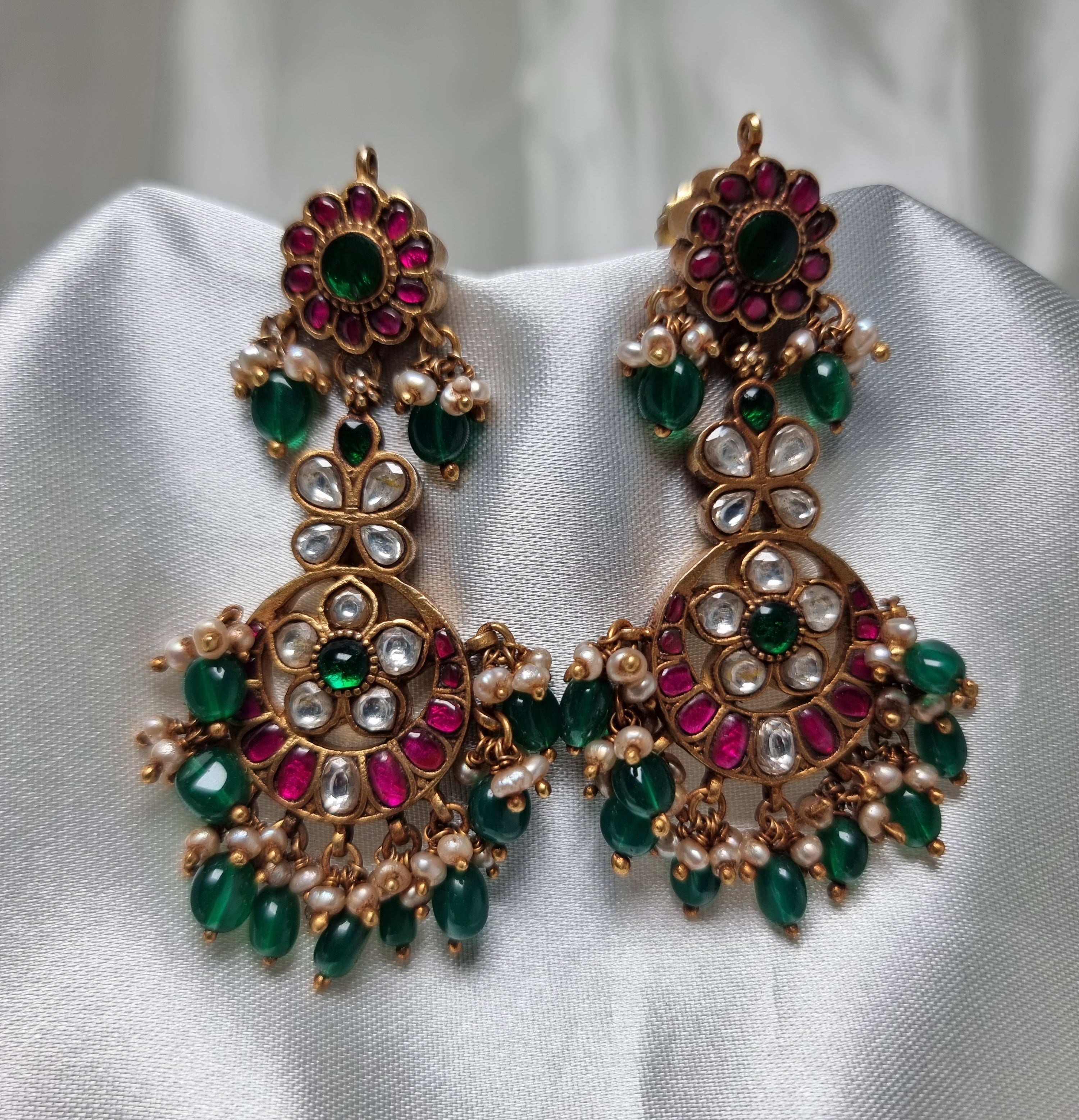 Teal Green Kundan Earrings/Meenakari Earrings/Indian Earring/Indian Jewelry  | eBay