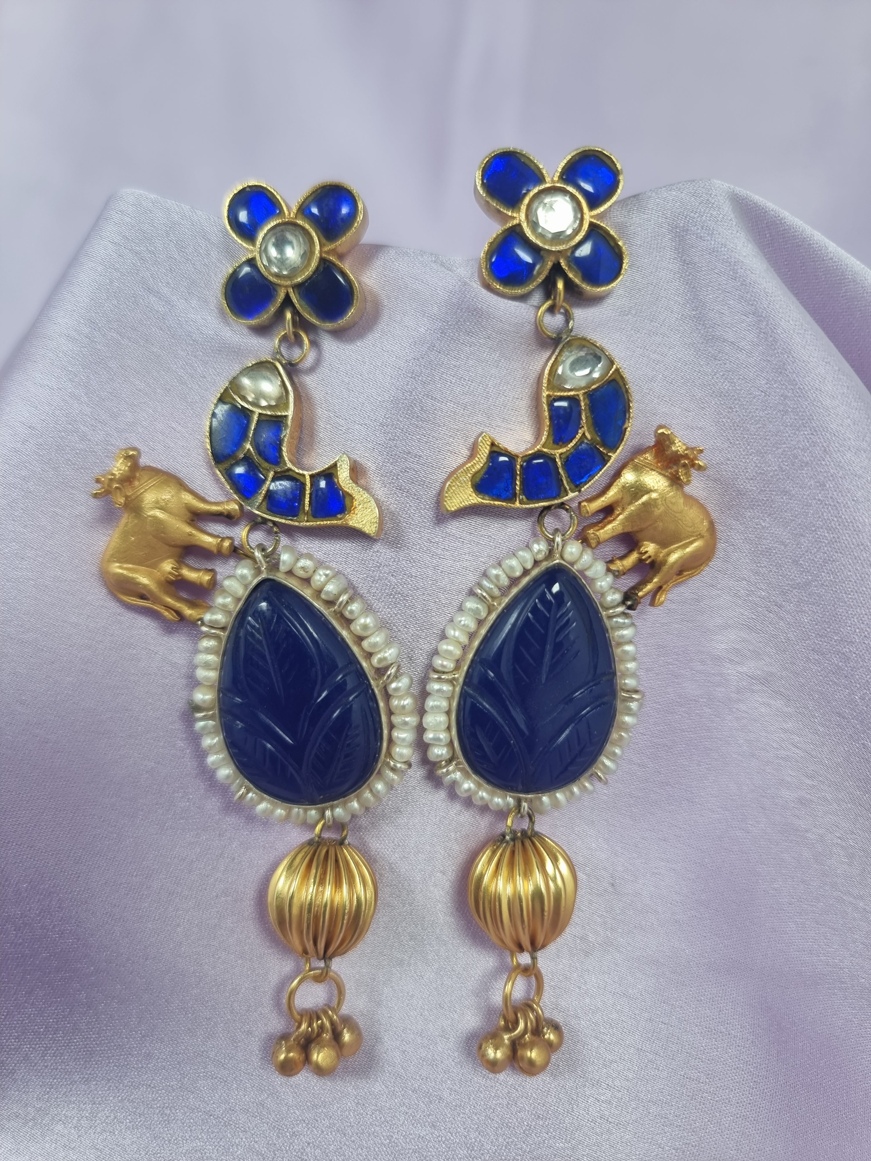 Aakriti 92.5 silver earrings, High-quality gold-plated silver earrings