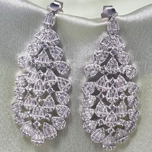 Zoya sterling silver earrings, 92.5 silver earrings featuring cz stones, designer earrings