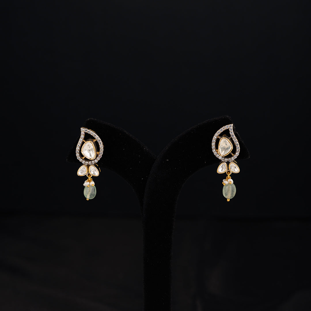 Ishana moissanite 92.5 silver earrings, beautifully crafted sterling silver earrings featuring gold coating and moissanite stones